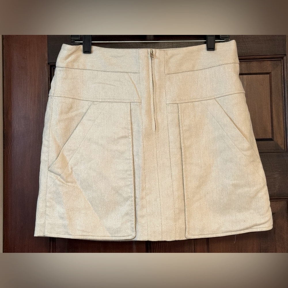 Ann Taylor Cream Mini Cargo Skirt, NWOT